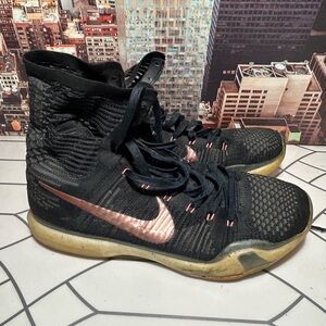 Black and Pink High-Top Sneakers